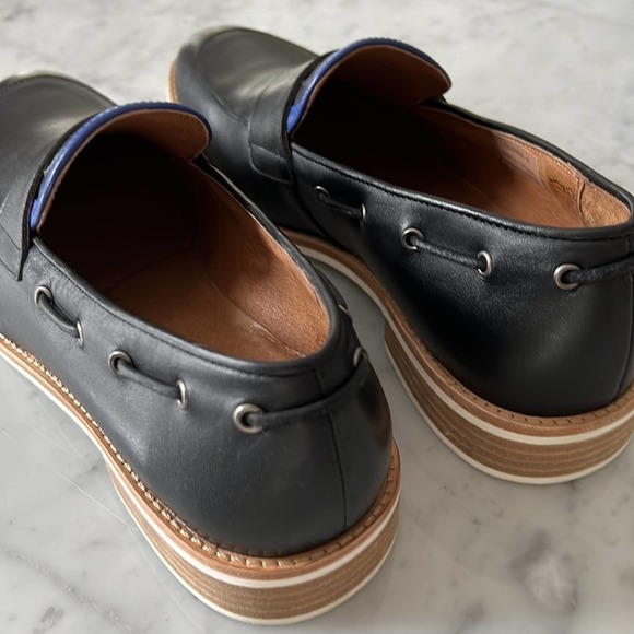 NEW Filipe Sousa Collection Eureka Leather Loafers Boat Shoes Blue and Black 41 - Picture 5 of 11